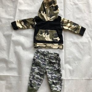 Carters Baby Outfit Hoodie + Pants Camouflage 0-3